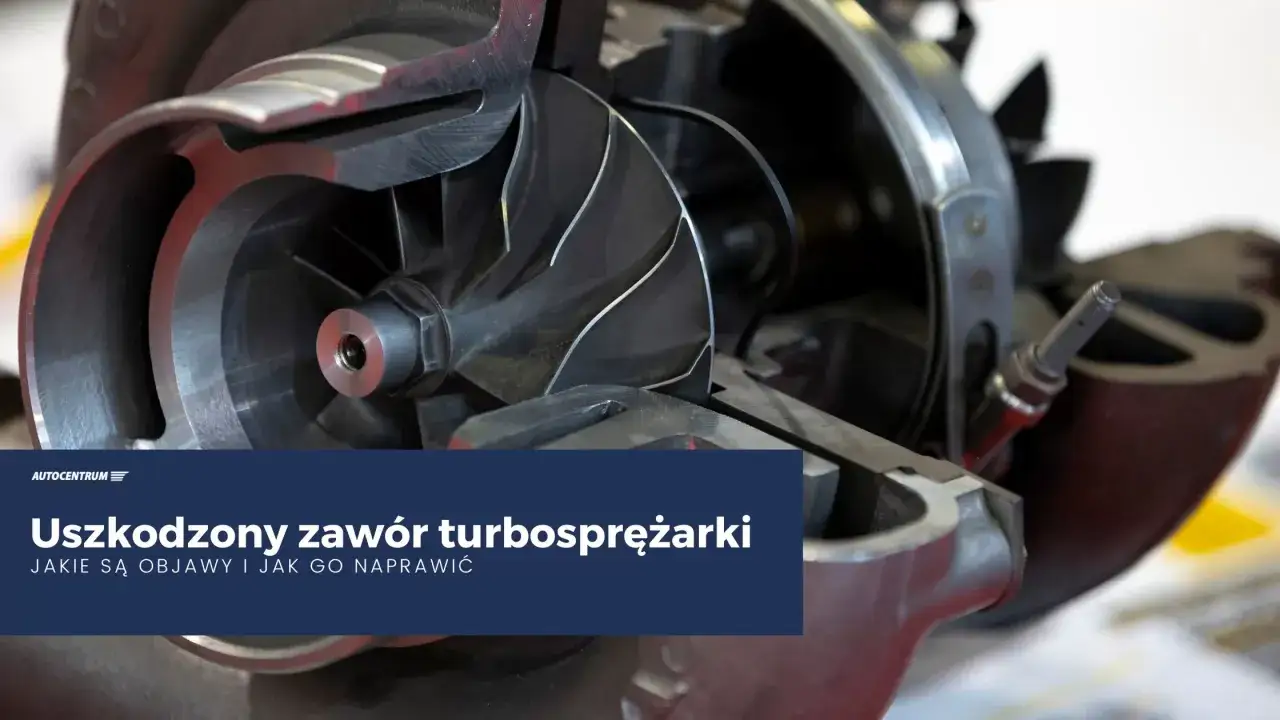 Uszkodzony elektrozawór turbiny objawy: widok przekroju turbosprężarki, metalowe łopatki wirnika.